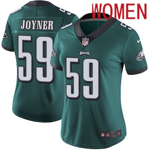Women Philadelphia Eagles #59 Seth Joyner Nike Midnight Green Vapor Limited NFL Jersey